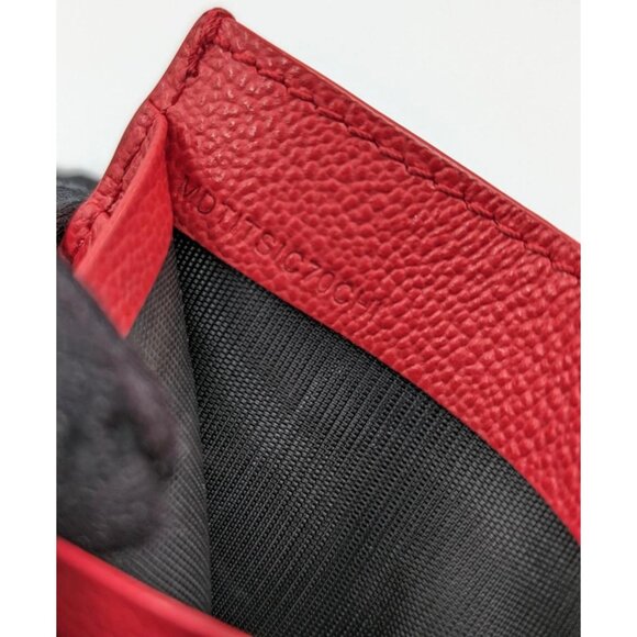 Burberry Sandon Embossed Logo Smooth Leather Card Case Wallet Red - Picture 5 of 9